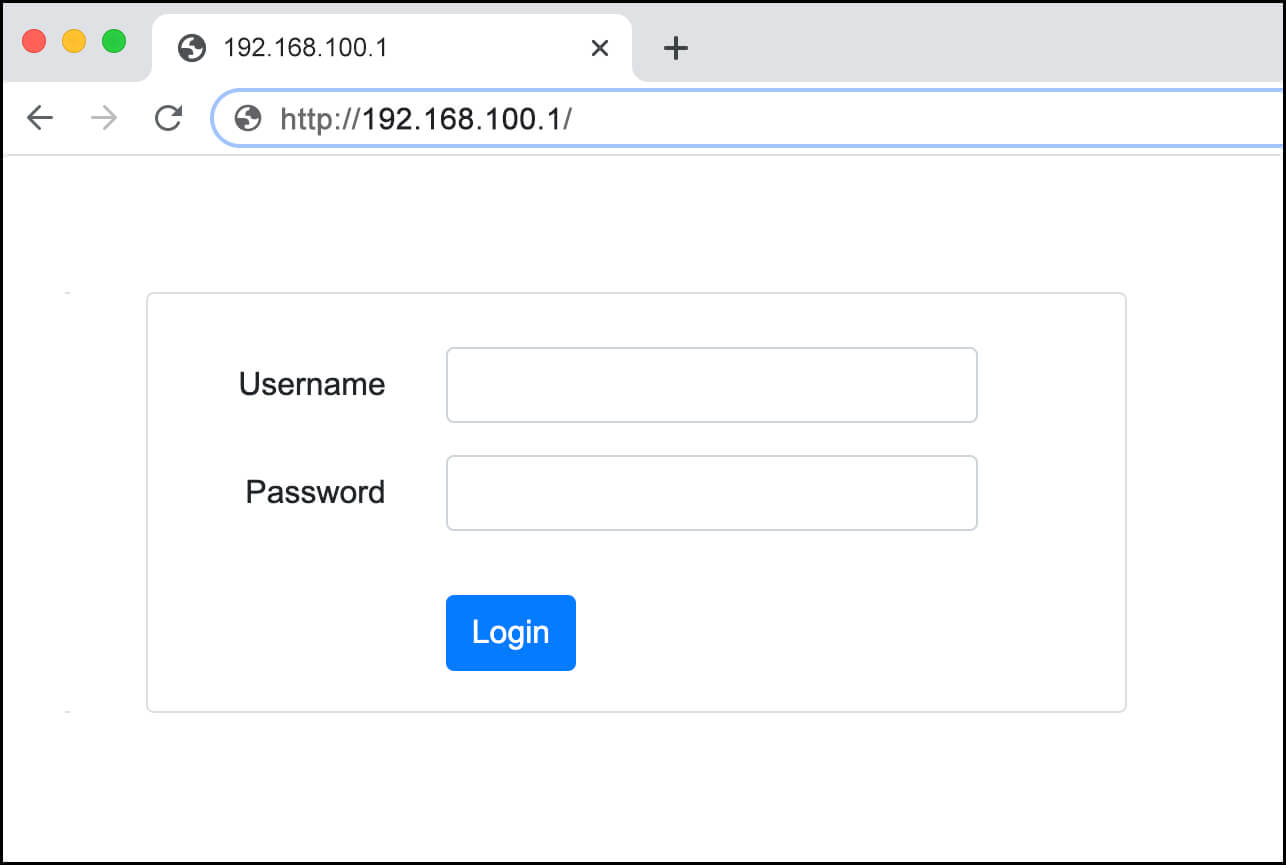 192.168.100.1 login